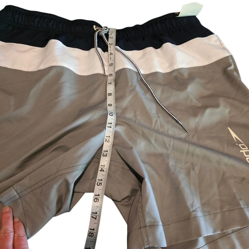 Speedo Mens Swim‎ Trunks XXL Navy White Grey Colorblock UPF 50+ Board Shorts NEW